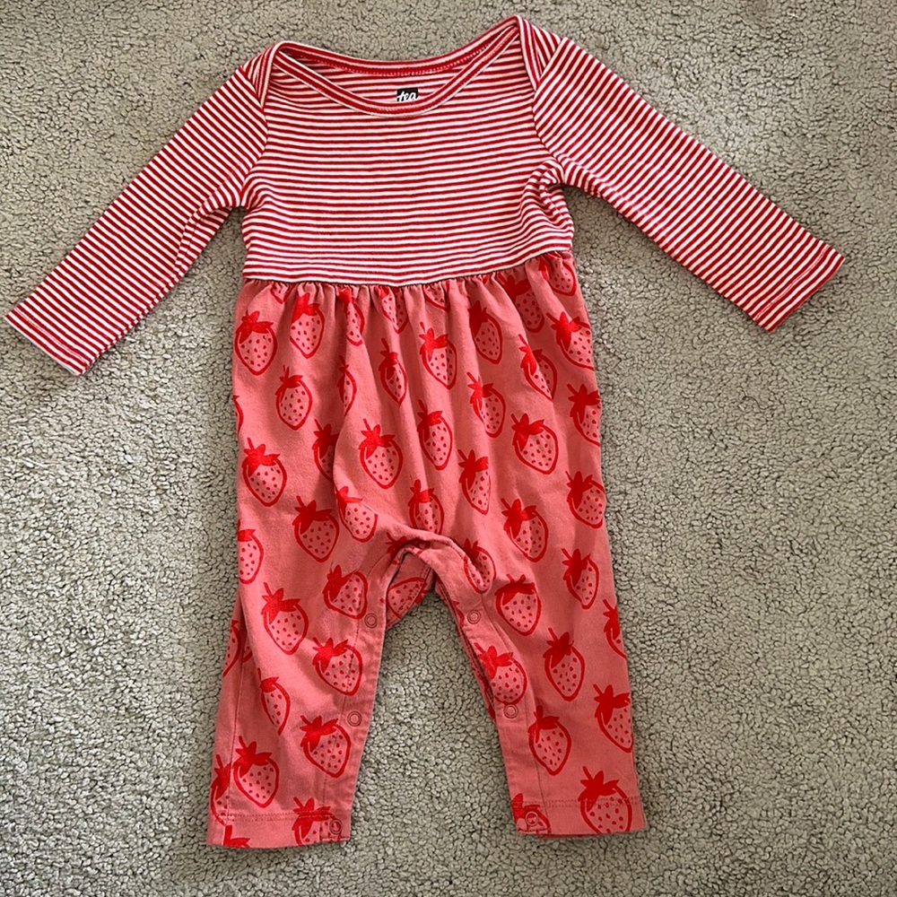 Tea Collection | stripes and strawberry romper
